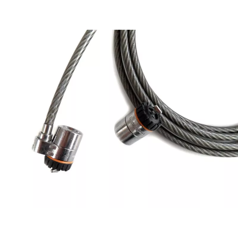 Candado de seguridad con llave Kensington MicroSaver® Keyed Twin para portátil, 2,2 m, llave redonda, acero