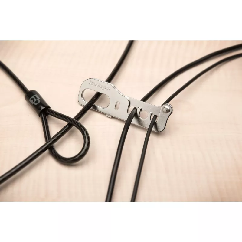 Anclaje de seguridad para montaje en mesa Kensington CableSaver, gris, metal, 30 g, 120 cm, 80 cm, 118 cm