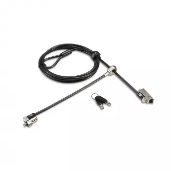 Candado de doble cabeza Kensington Slim NanoSaver 2.0, Kensington, llave, acero al carbono, plateado, negro