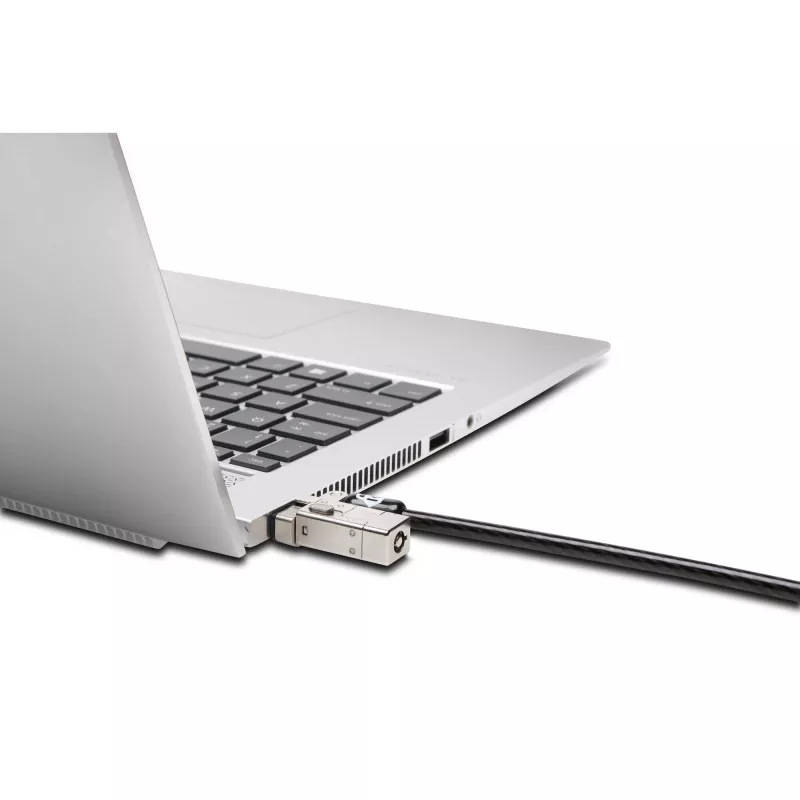 Candado de doble cabeza Kensington Slim NanoSaver 2.0, Kensington, llave, acero al carbono, plateado, negro