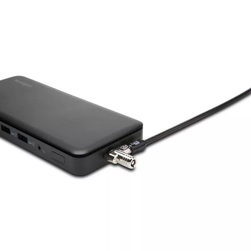 Candado de doble cabeza Kensington Slim NanoSaver 2.0, Kensington, llave, acero al carbono, plateado, negro