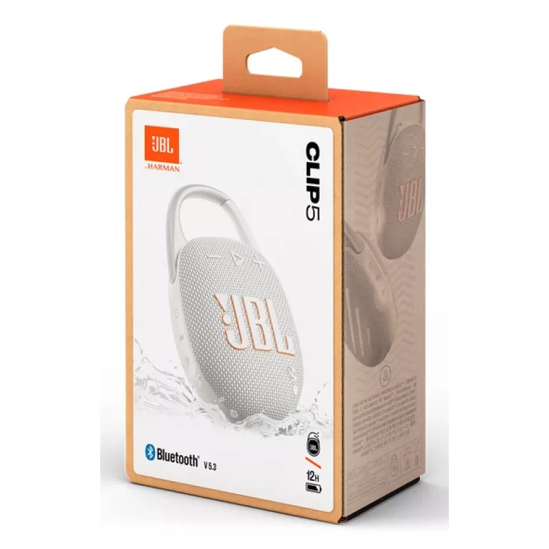 JBL Clip 5, 4.5 cm, 7 W, 90 - 20000 Hz, 85 dB, Inalámbrico, 2.4 - 2.4835 GHz