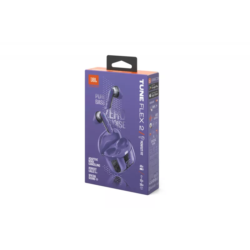 JBL Tune Flex 2 Ghost Edition Auriculares True Wireless Stereo (TWS) In-Ear Llamadas/Música Bluetooth Morado