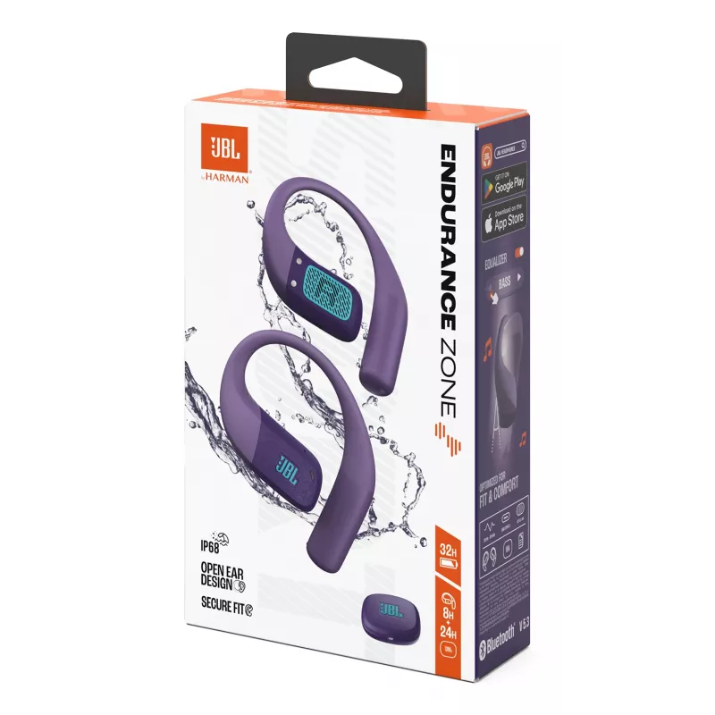 Auriculares JBL Endurance Zone Inalámbricos Open-Ear Deportivos Bluetooth – Violeta, 20–20000 Hz, 89,6 g