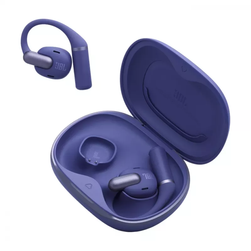 JBL Sense Pro Auriculares TWS con gancho para la oreja, Bluetooth, base de carga USB-C, 20–40000 Hz, Azul, 95,2 g