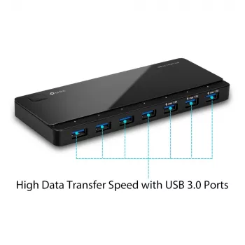 TP-Link UH700 Hub de interfaces USB 3.2 Gen 1 (3.1 Gen 1) Micro-B 5000 Mbit/s Negro