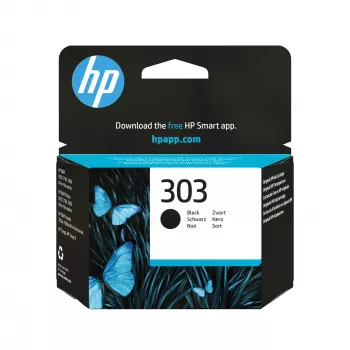 HP 303 Cartucho de tinta original negro, alcance estándar, negro, tinta pigmentada, 1 ud., 200 páginas, pack individual