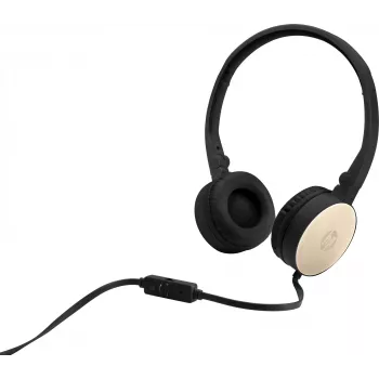 HP Auriculares estéreo H2800 (negro con dorado seda), con cable, llamadas/música, 125 g, auriculares, negro, dorado