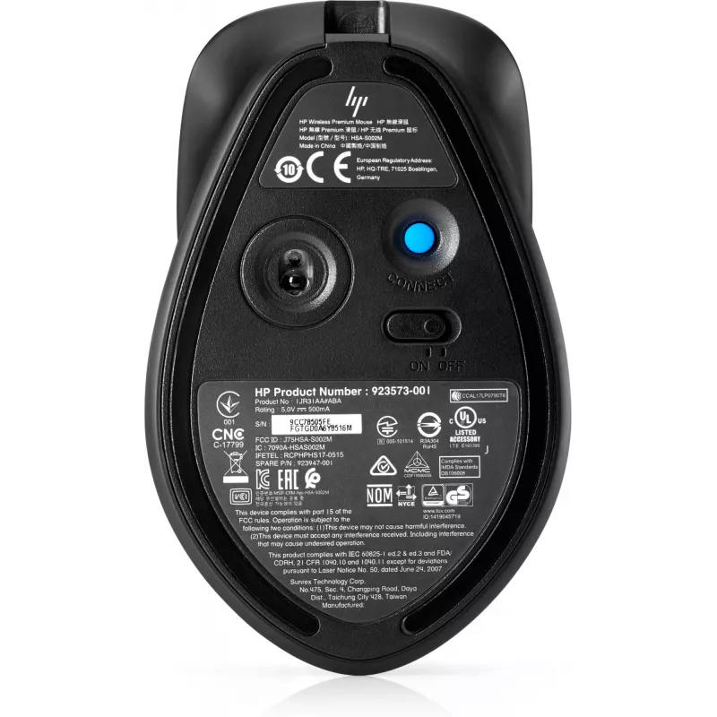 HP ENVY Ratón recargable 500, ambidiestro, láser, RF inalámbrico, 1600 DPI, negro, gris