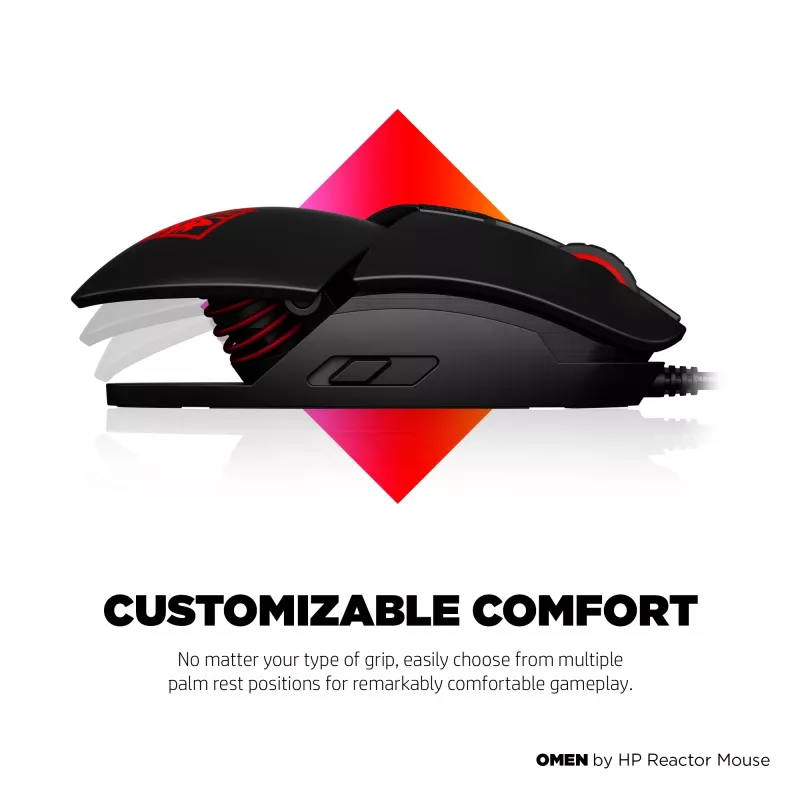 HP OMEN by Reactor Ratón, diestro, óptico, USB Type-A, 16000 DPI, 0,2 ms, negro