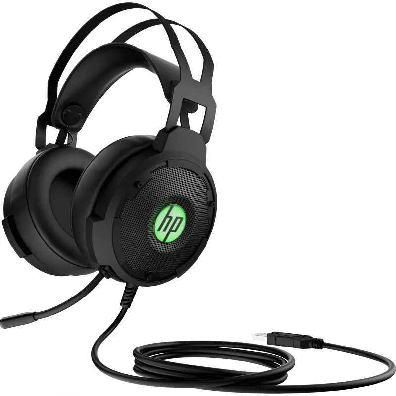 HP Pavilion Gaming Auriculares 600, con cable, gaming, 360 g, auriculares, negro, verde