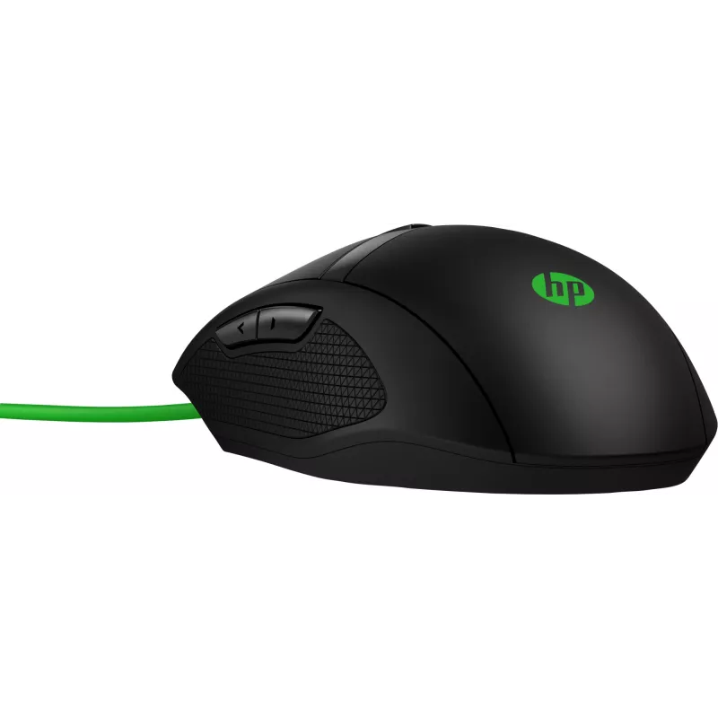 HP Pavilion Gaming Ratón 300, ambidiestro, óptico, USB Type-A, 5000 dpi, negro, verde