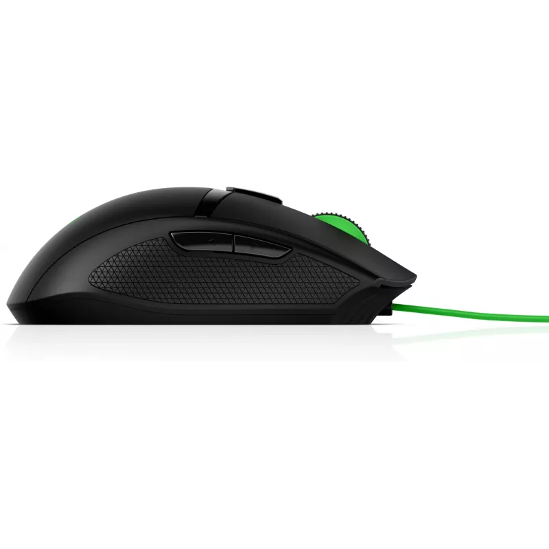 HP Pavilion Gaming Ratón 300, ambidiestro, óptico, USB Type-A, 5000 dpi, negro, verde