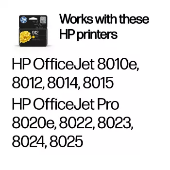 HP 912 Cartucho de tinta original amarillo, amarillo, 1 ud., 315 páginas