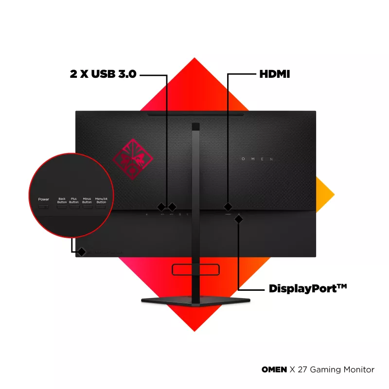 HP OMEN X 27 monitor 68,6 cm (27 pulgadas) 2560 x 1440 píxeles Quad HD negro (reacondicionado)