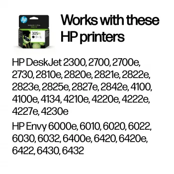 HP 305XL High Yield Negro Cartucho de tinta original
