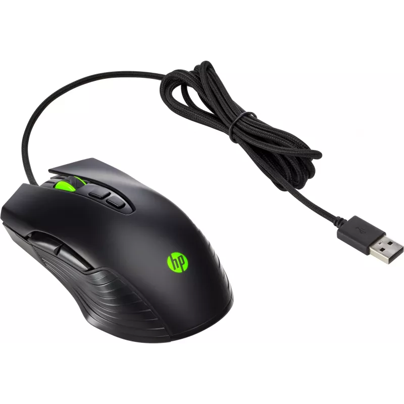 HP X220 Ratón gaming retroiluminado, ambidiestro, óptico, USB Type-A, 3600 DPI, negro