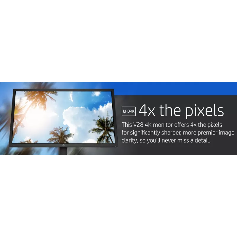 HP V28 Monitor de ordenador 71,1 cm (28 inch) 3840 x 2160 píxeles 4K Ultra HD LED negro