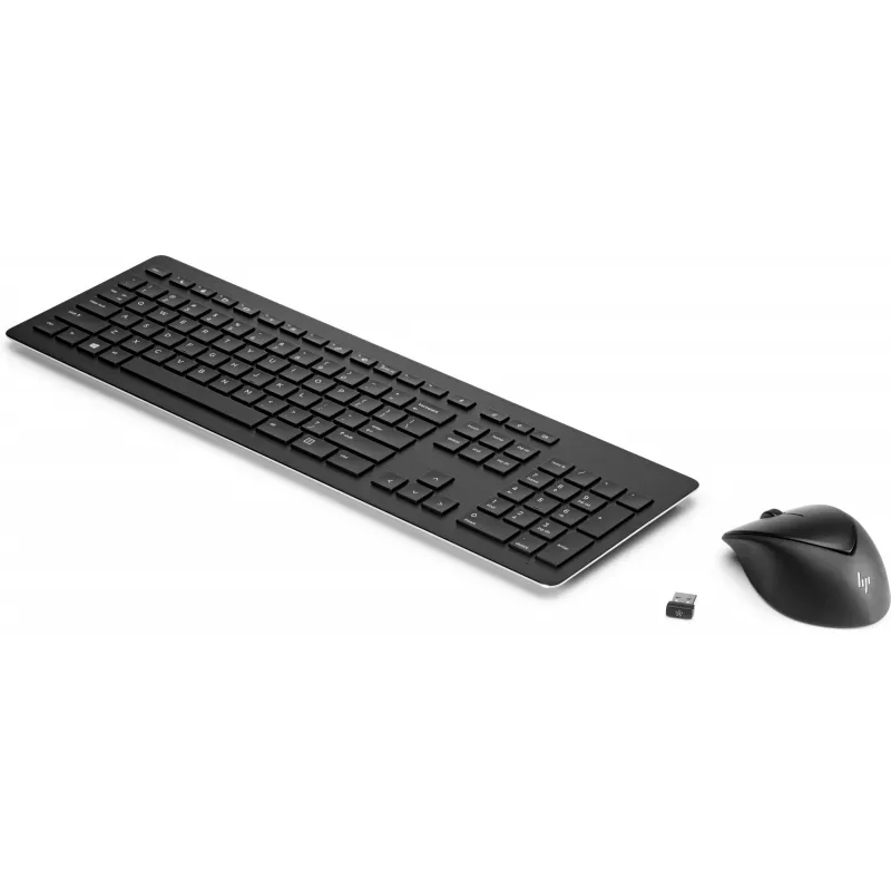 HP Wireless Rechargeable 950MK Ratón y teclado, tamaño completo, inalámbrico, mecánico