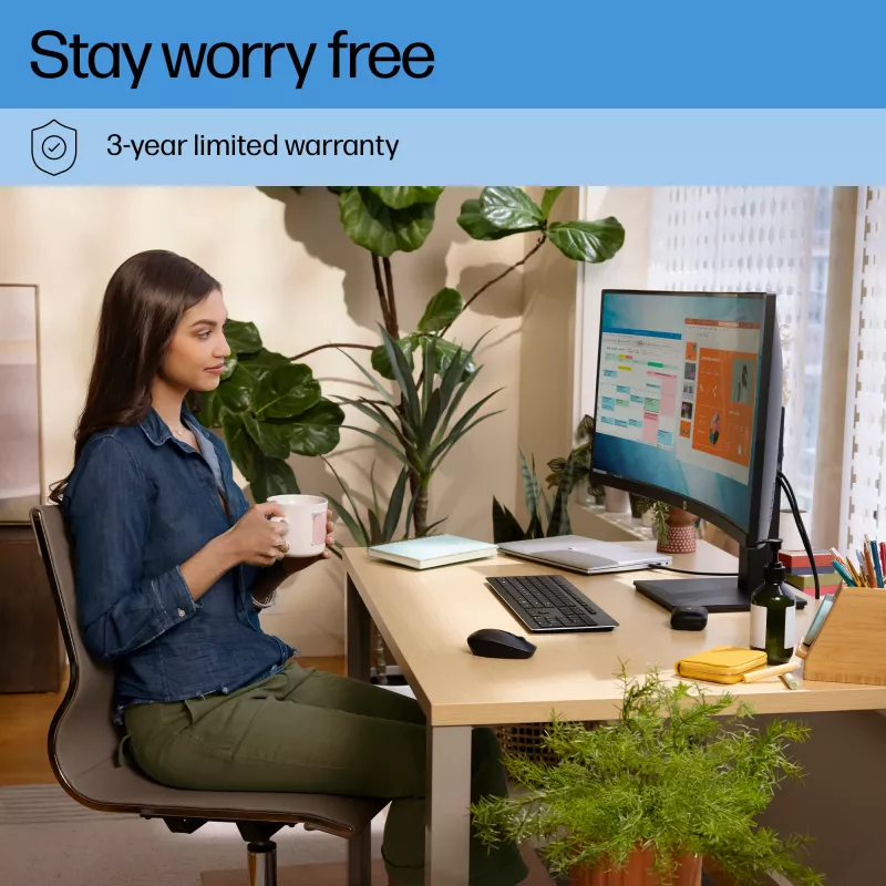 HP P34hc G4 Monitor curvo WQHD USB-C, 86,4 cm (34 inch), 3440 x 1440 píxeles, Wide Quad HD, LCD, 5 ms, negro