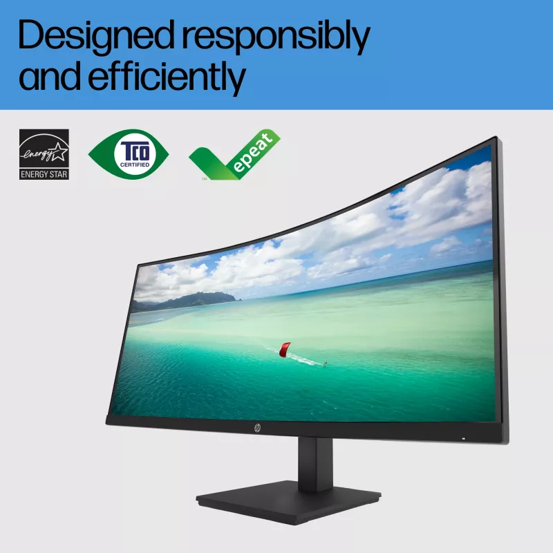 HP P34hc G4 Monitor curvo WQHD USB-C, 86,4 cm (34 inch), 3440 x 1440 píxeles, Wide Quad HD, LCD, 5 ms, negro