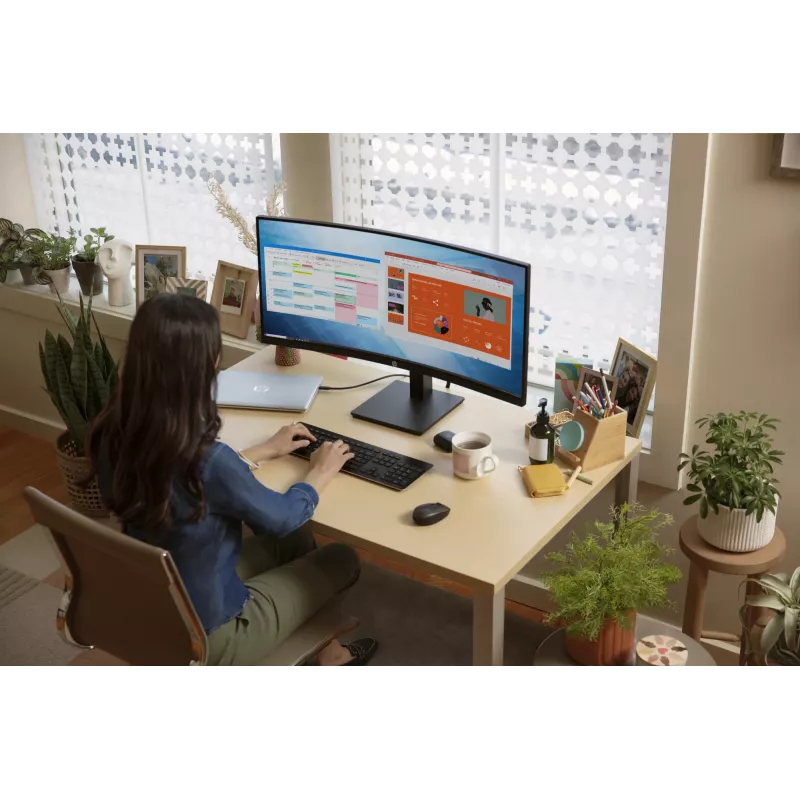 HP P34hc G4 Monitor curvo WQHD USB-C, 86,4 cm (34 inch), 3440 x 1440 píxeles, Wide Quad HD, LCD, 5 ms, negro