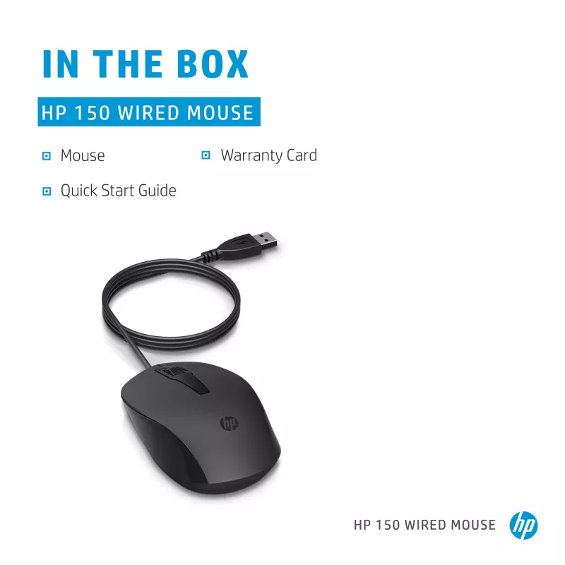Ratón HP 150 con cable USB Type-A