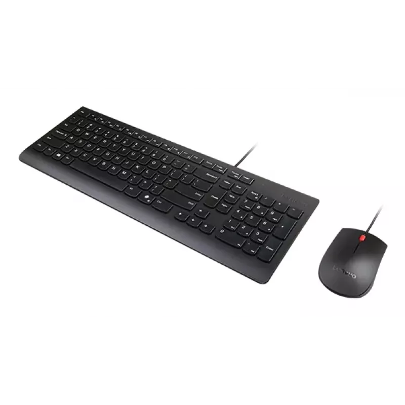 Conjunto de teclado y ratón USB de tamaño completo con cable Lenovo 4X31R64409 — Diseño al 100 %, cable de 1,8 m, negro, danés