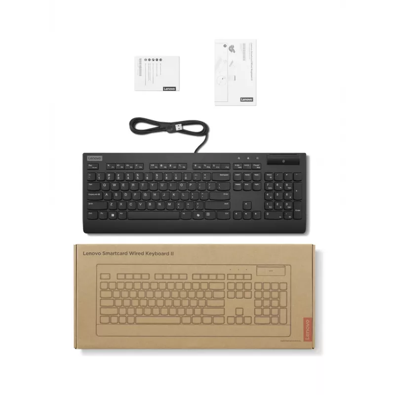 Lenovo 4Y41R64695 Teclado Hogar/Oficina USB belga, inglés del Reino Unido negro