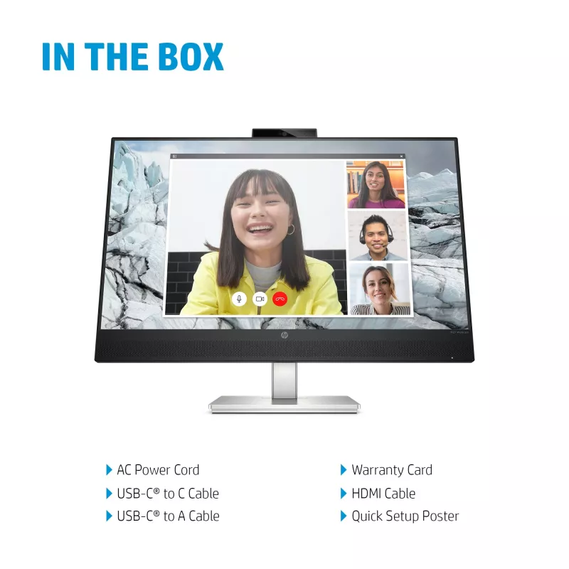 Monitor HP E27m G4 QHD USB-C para conferencias, 68,6 cm (27