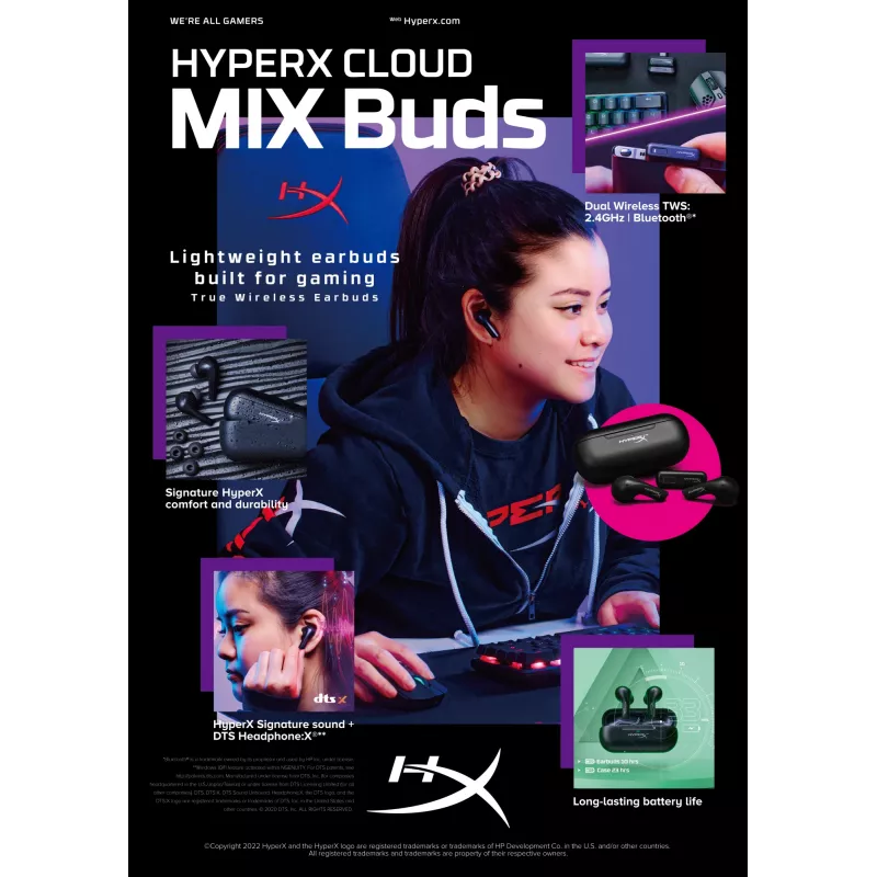 HyperX Cloud MIX Buds Auriculares inalámbricos (Negro)