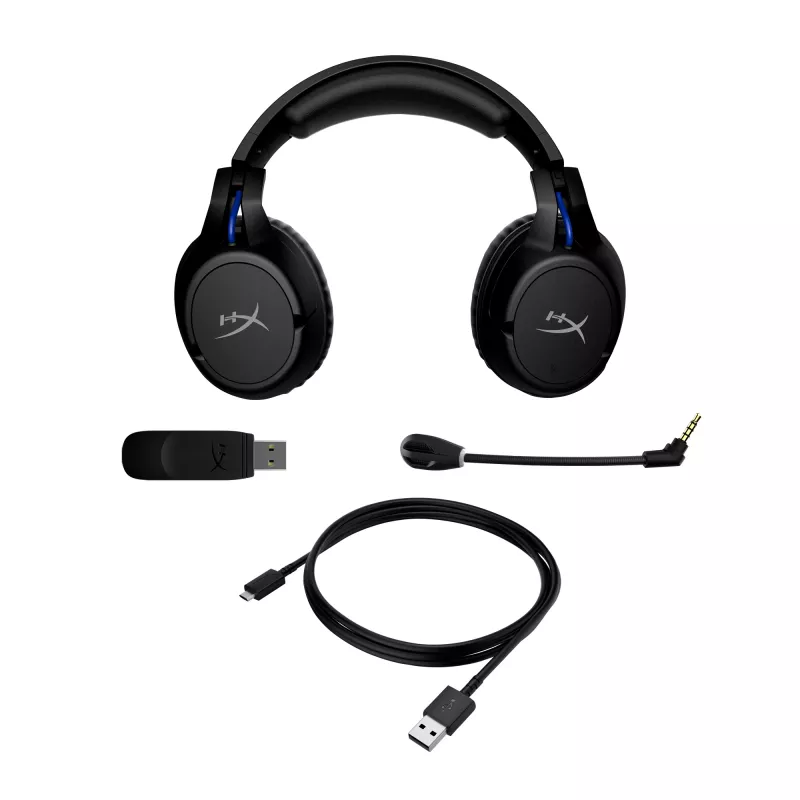 HyperX Cloud Flight - Auriculares gaming inalámbricos (Negro-Azul) - PS5-PS4