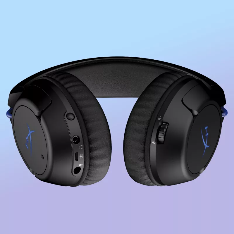 HyperX Cloud Flight - Auriculares gaming inalámbricos (Negro-Azul) - PS5-PS4