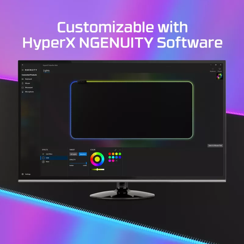 HyperX Pulsefire Mat - Alfombrilla de ratón gaming RGB - Tela (XL)