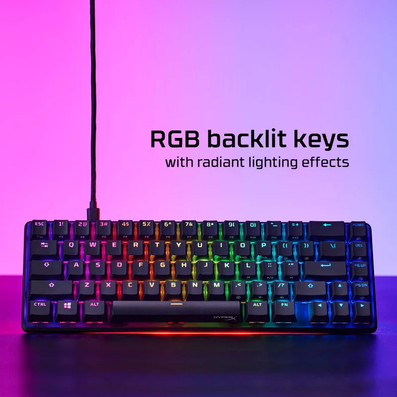 HyperX Alloy Origins 65 – Teclado gaming mecánico – HX Aqua (Distribución US)