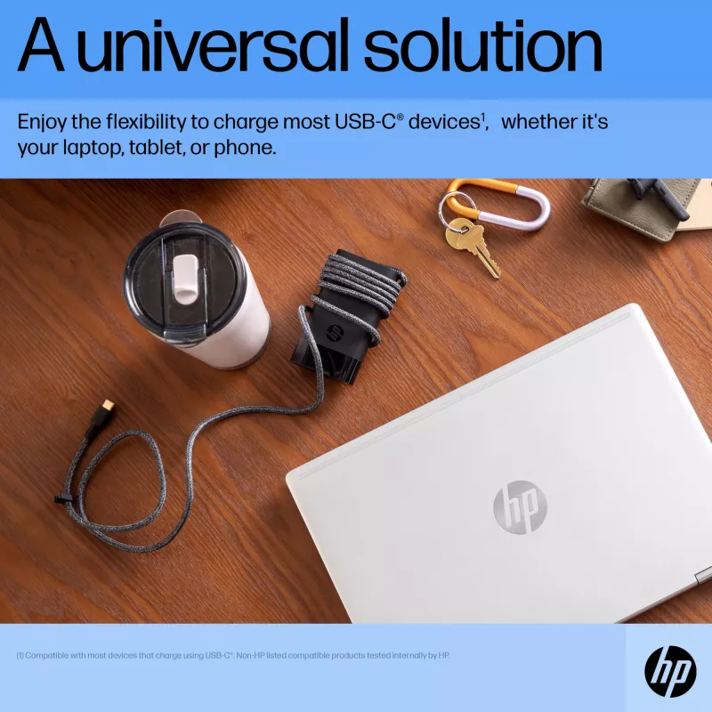 HP USB-C 65W Cargador para portátil, Portátil, Interior, 90 V, 65 W, 5 - 20 V, 1,6 A