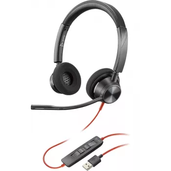 Auriculares HP Poly Poly Blackwire 3320 USB-A, con cable, oficina/call center, 130 g, auriculares, negro