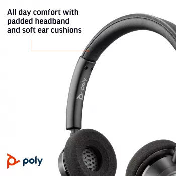 Auriculares HP Poly Poly Blackwire 3320 USB-A, con cable, oficina/call center, 130 g, auriculares, negro