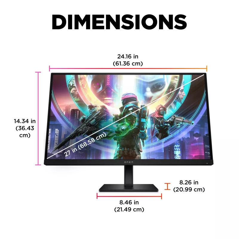 Monitor gaming OMEN by HP 27 inch QHD 240Hz - OMEN 27qs
