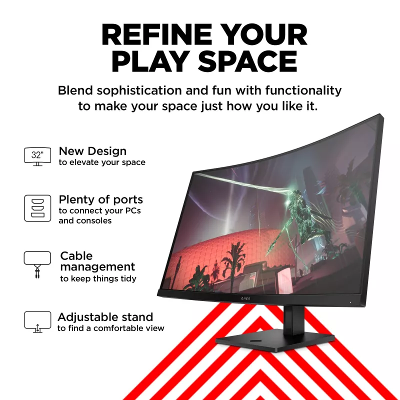 OMEN by HP 31,5 pulgadas QHD 165Hz monitor gaming curvo - OMEN 32c (reacondicionado)