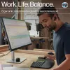 Teclado inalámbrico ergonómico HP 965, tamaño completo (100%), inalámbrico, RF inalámbrico + Bluetooth, membrana, negro