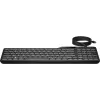 Teclado HP 405 multidispositivo con cable y retroiluminación, tamaño completo (100%), con cable, USB, membrana, negro