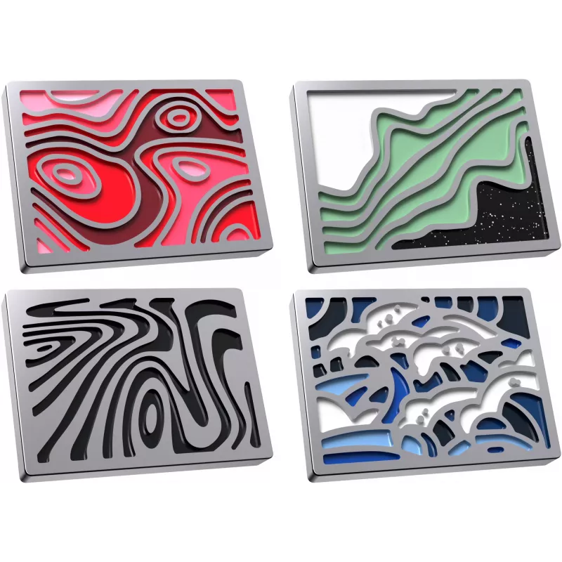 Insignia magnética Kingston HyperX Abstract Series 85U20AA — insignia metálica promocional con parte trasera magnética