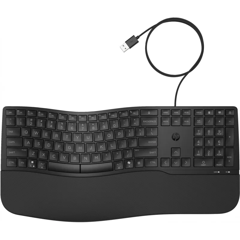Teclado con cable de tamaño completo HP 485 Comfort con conexión USB y 23 teclas programables
