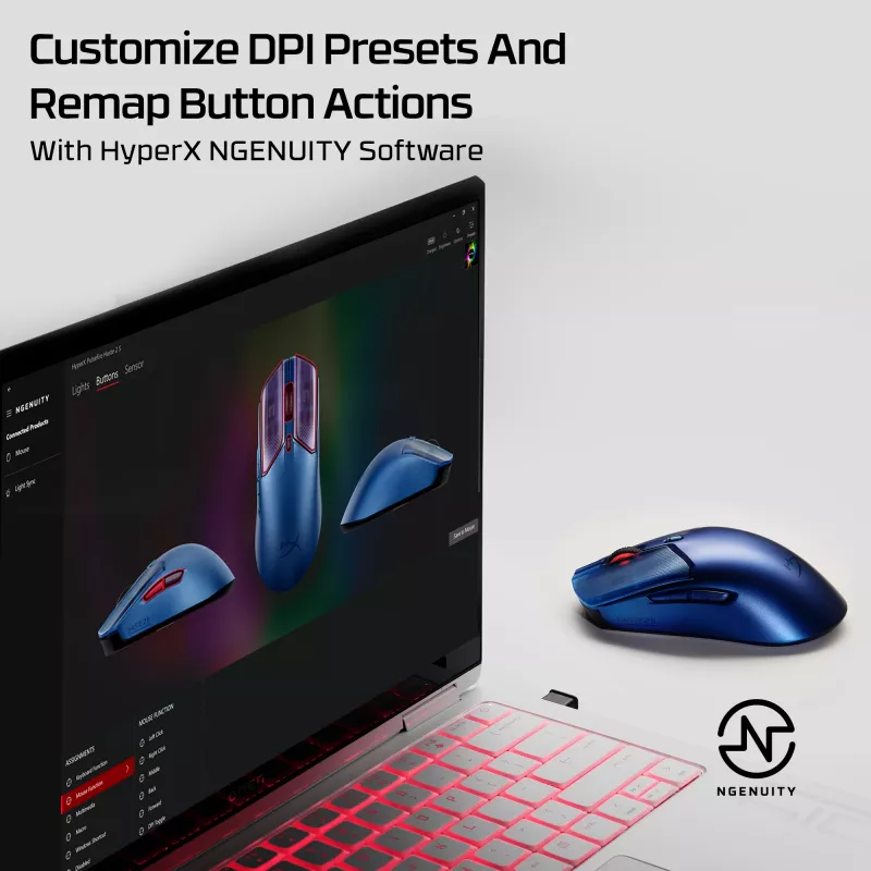 Ratón gaming inalámbrico HP HyperX Pulsefire Haste 2 S azul marino 64 g Li-Ion