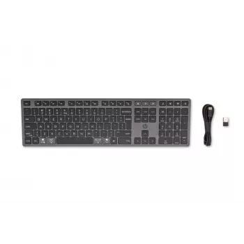 Teclado inalámbrico recargable multidispositivo HP 720, tamaño completo (100%), inalámbrico, USB + Bluetooth, mecánico, QWERTY, negro
