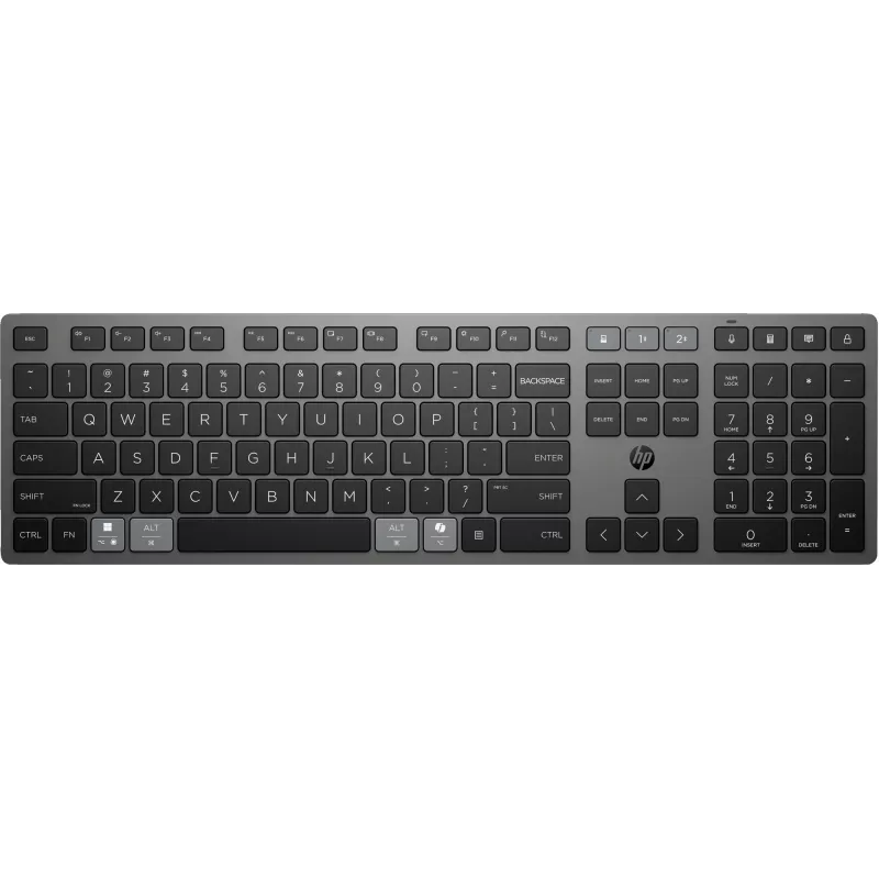 Teclado inalámbrico recargable QWERTY de tamaño completo HP 725 — Modelo 9T5B2AA#UUW