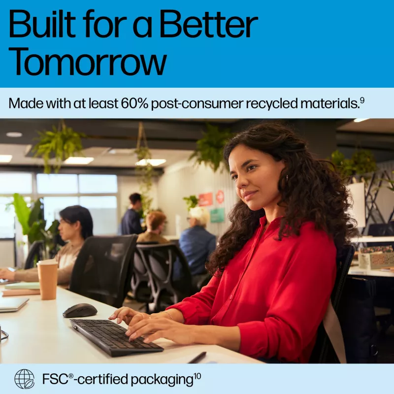 Conjunto de teclado y ratón inalámbrico recargable multidispositivo HP 725 tamaño completo inalámbrico Bluetooth