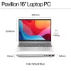 HP Pavilion 16-ag0009na AMD Ryzen™ 5 8540U Portátil 40,6 cm (16 pulgadas) pantalla táctil 2K 8 GB LPDDR5-SDRAM Wi-Fi 6 (802.11ax) Windows 11 Home azul (reacondicionado)