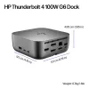 Estación de acoplamiento HP Thunderbolt 4 100W G6 conectividad por cable 5K Ultra HD